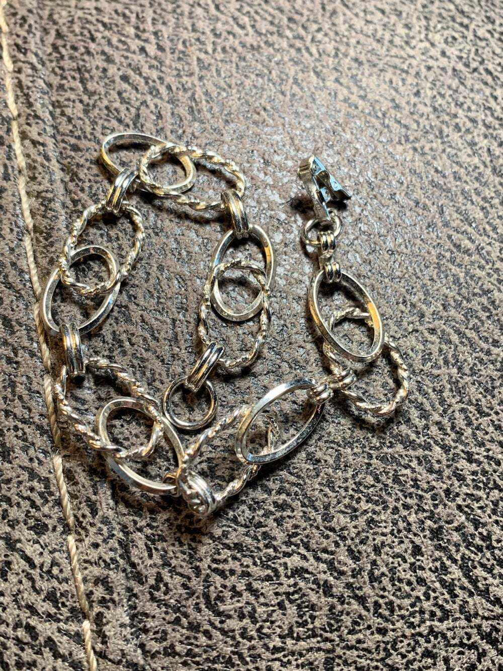 7 in Sterling large links loops & twists Bracelet
